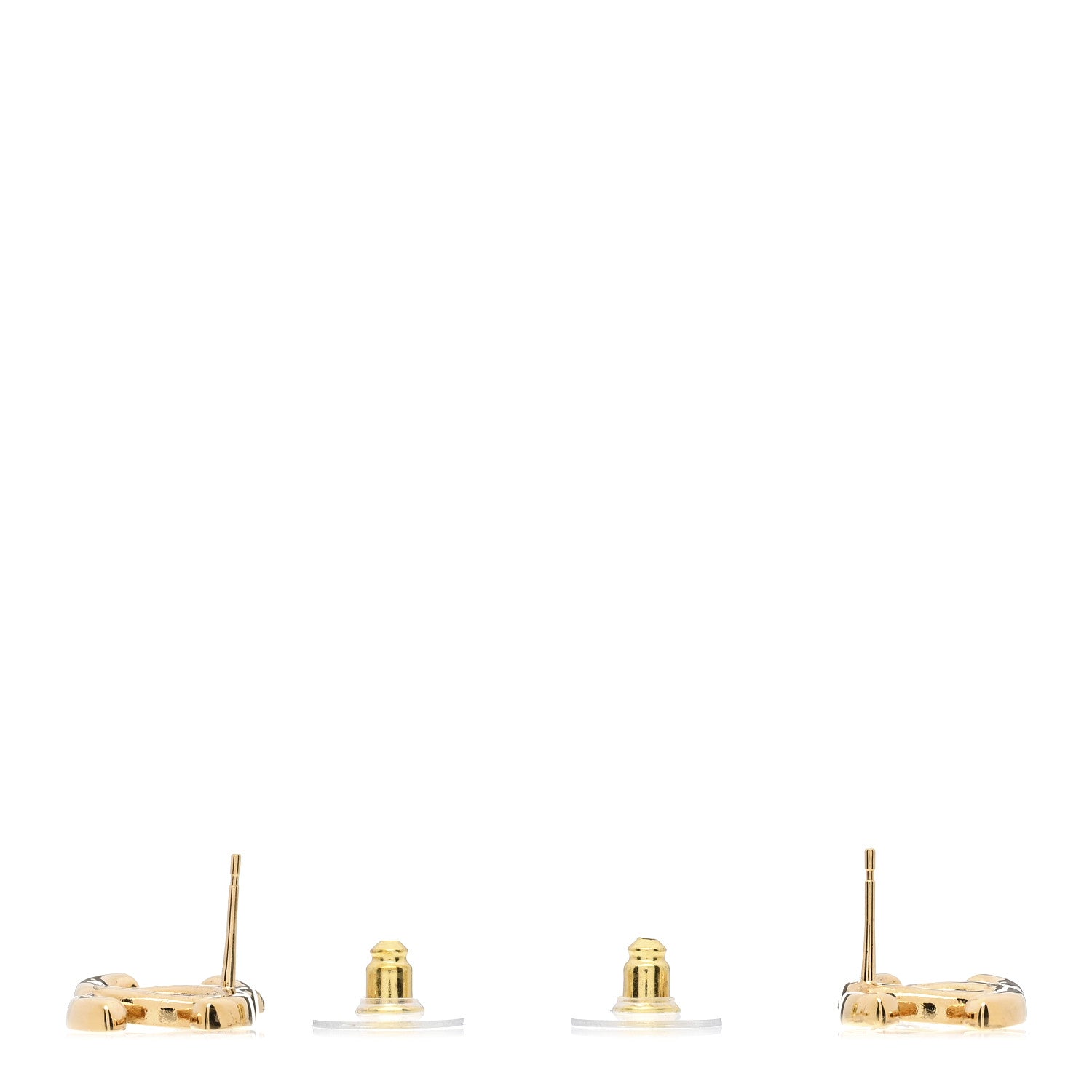 Chanel Crystal Wheat CC Earrings Gold 3 of 4