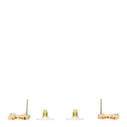 Chanel Crystal Wheat CC Earrings Gold 3 of 4