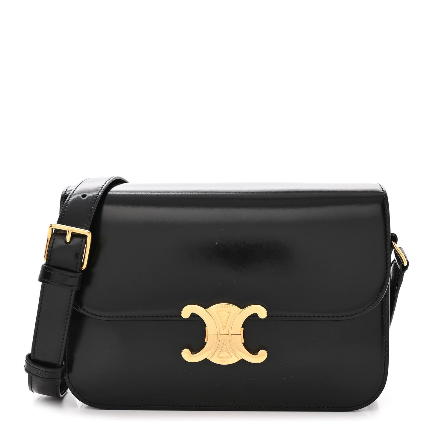 Shiny Calfskin Medium Triomphe Black