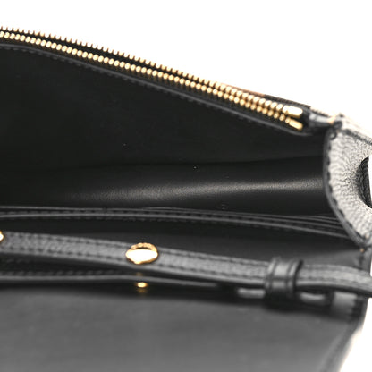 Burberry Grained Calfskin House Check Tartan Mix Hampshire Wallet On Chain Black 5 of 8