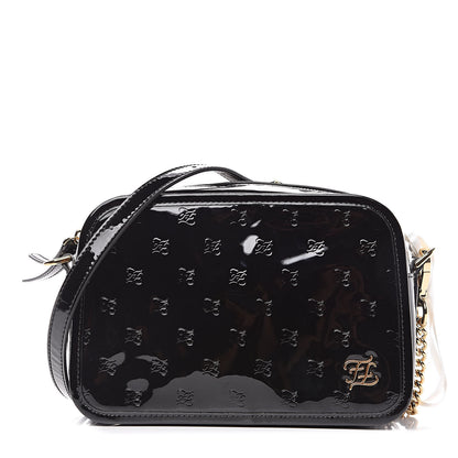 Fendi Vitello Vernice Mou Karligraphy Embossed Camera Case Black 1 of 8