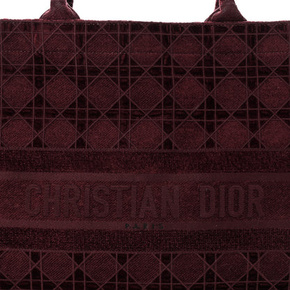 Christian Dior Velvet Cannage Large Book Tote Burgundy 8 of 13