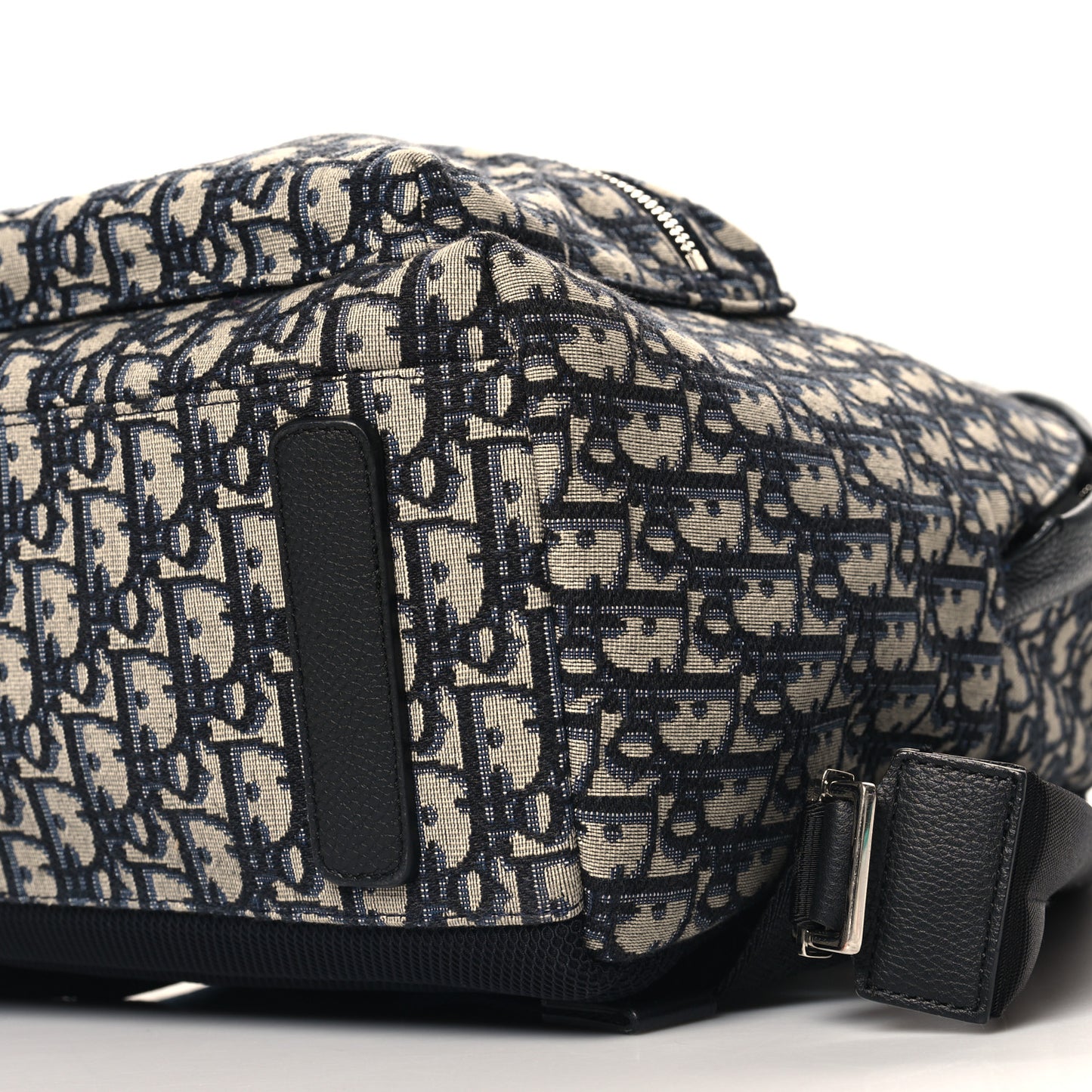 Oblique Calfskin Rider Backpack Beige Black