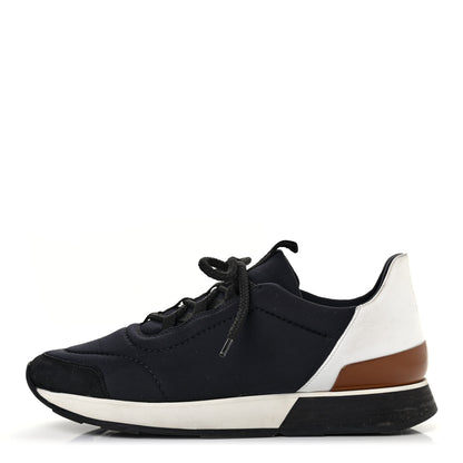 Hermes Technical Canvas Sneakers 39 Black White 1 of 9