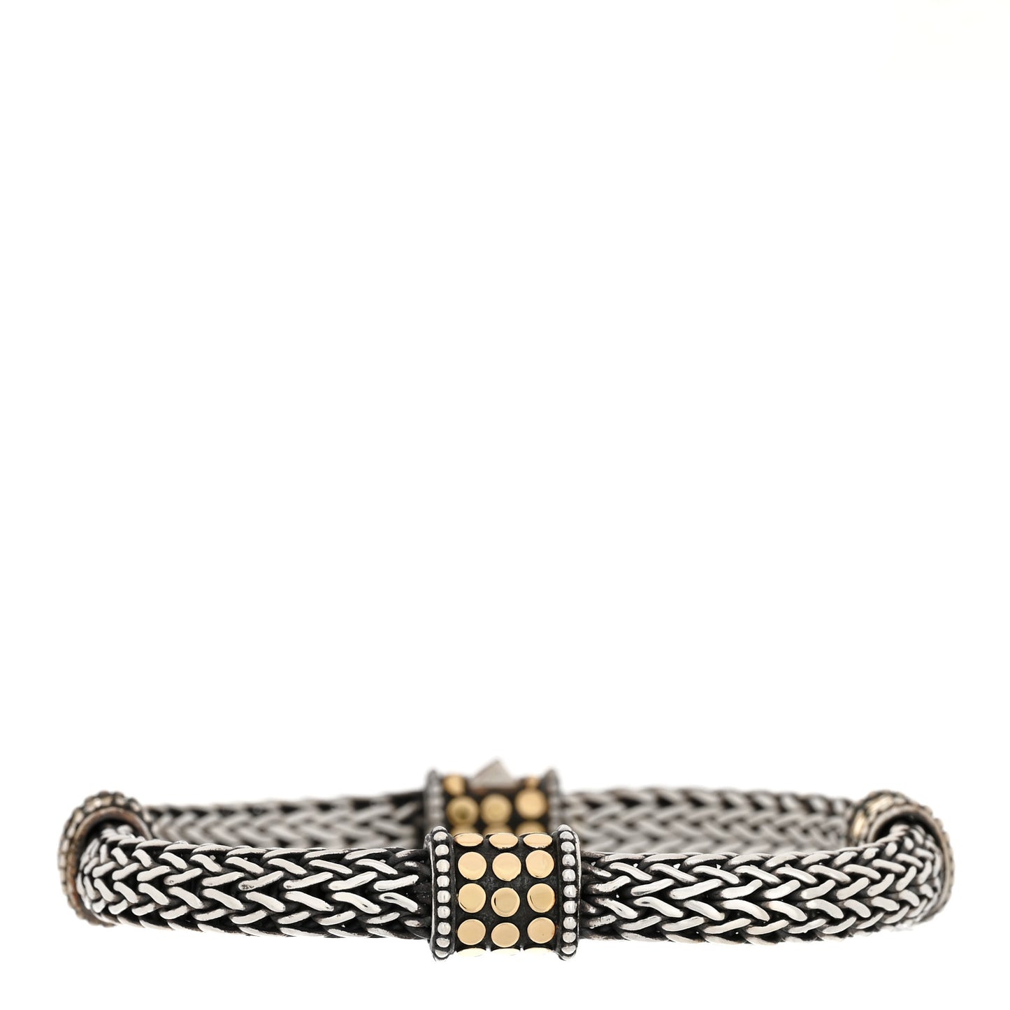 Sterling Silver 18K Yellow Gold Four Station Dot Classic Chain Bracelet