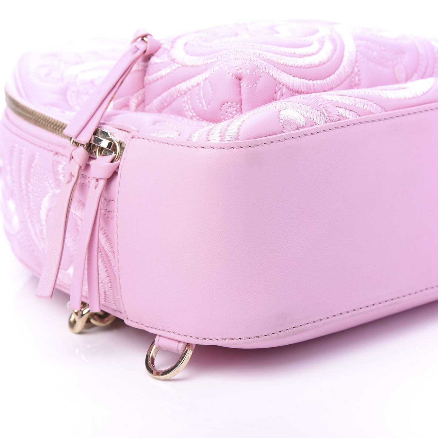 Calfskin Palazzo Embroidered Baroque Mini Backpack Pink