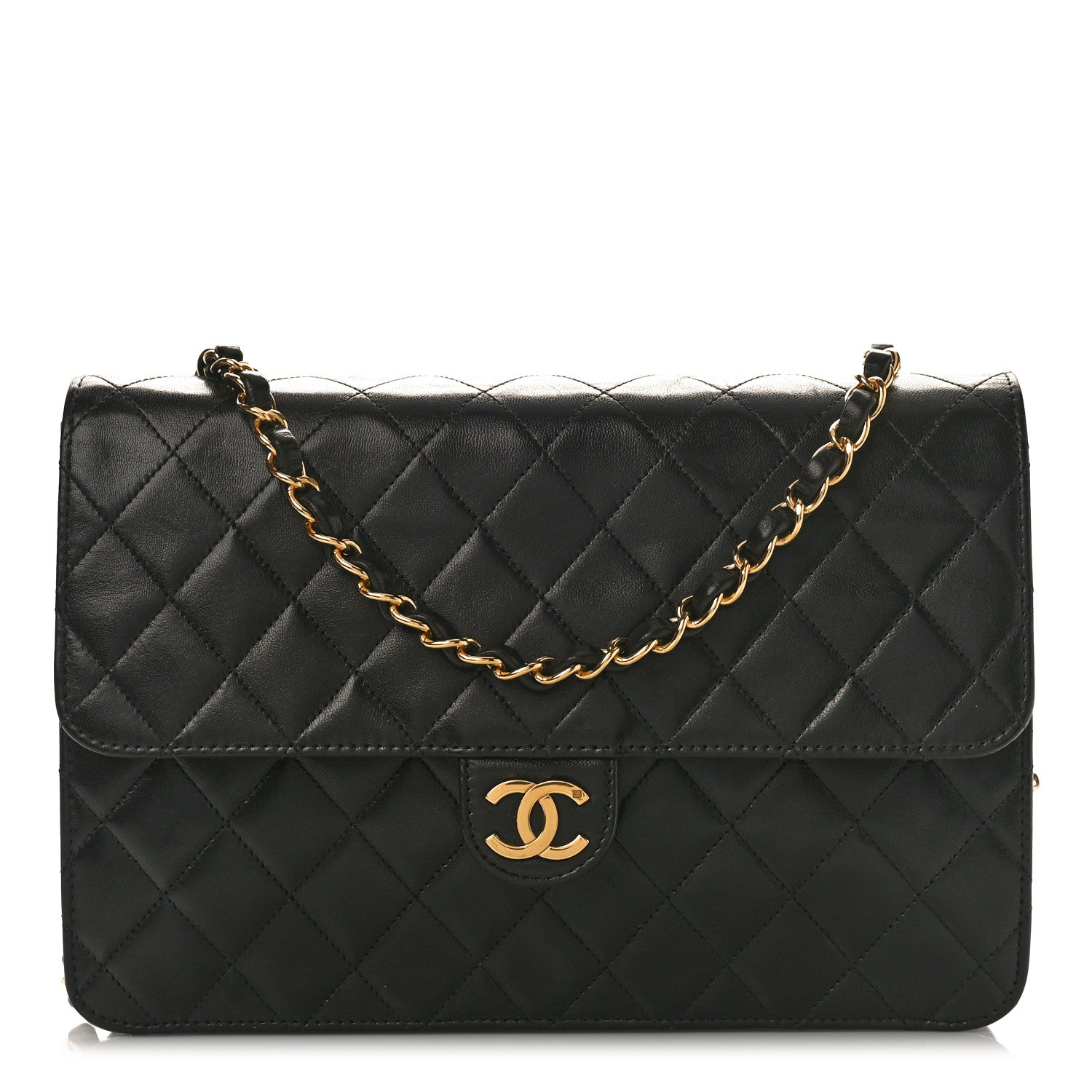 Chanel Lambskin Quilted Medium Single Flap Black 1 of 9