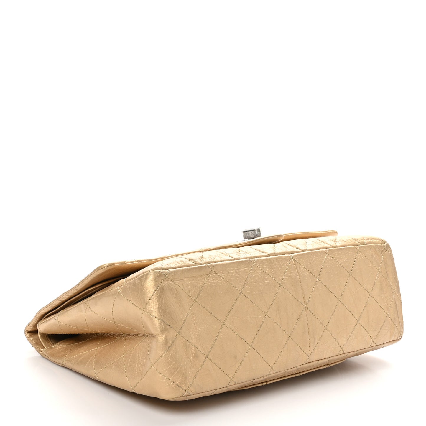 Metallic Aged Calfskin Quilted 2.55 Reissue 227 Flap Pale Gold