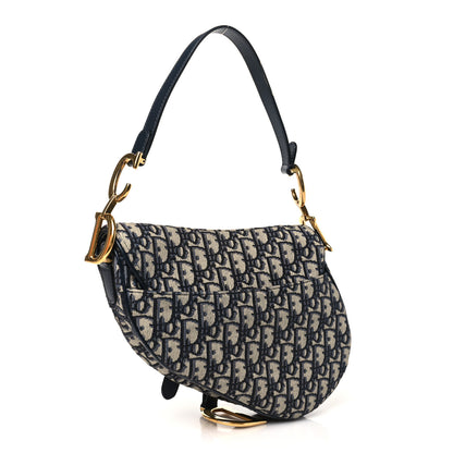 Christian Dior Oblique Saddle Bag Blue 3 of 11