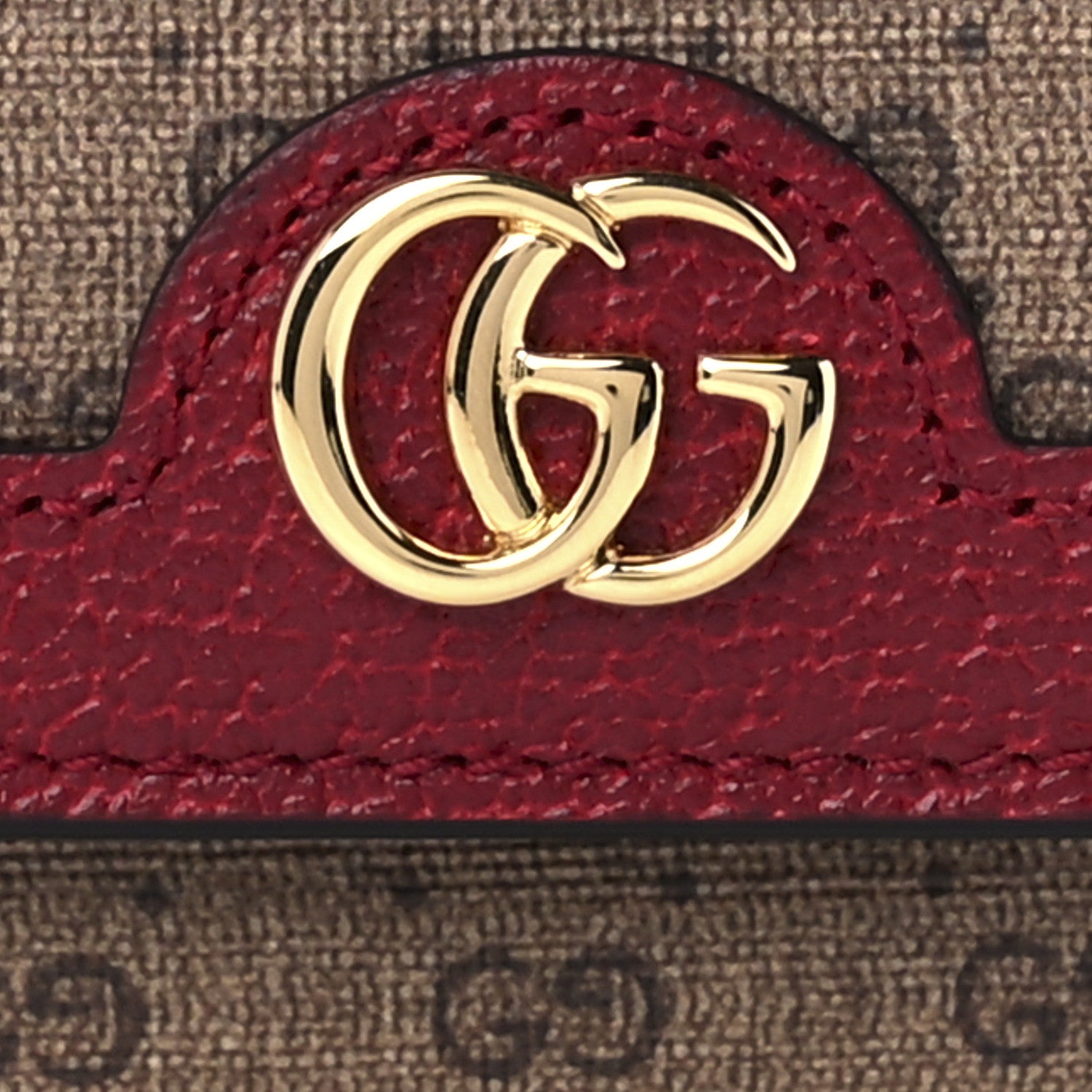 Gucci X DORAEMON Mini Vintage GG Supreme Monogram Compact Wallet Beige Cherry Red 7 of 10
