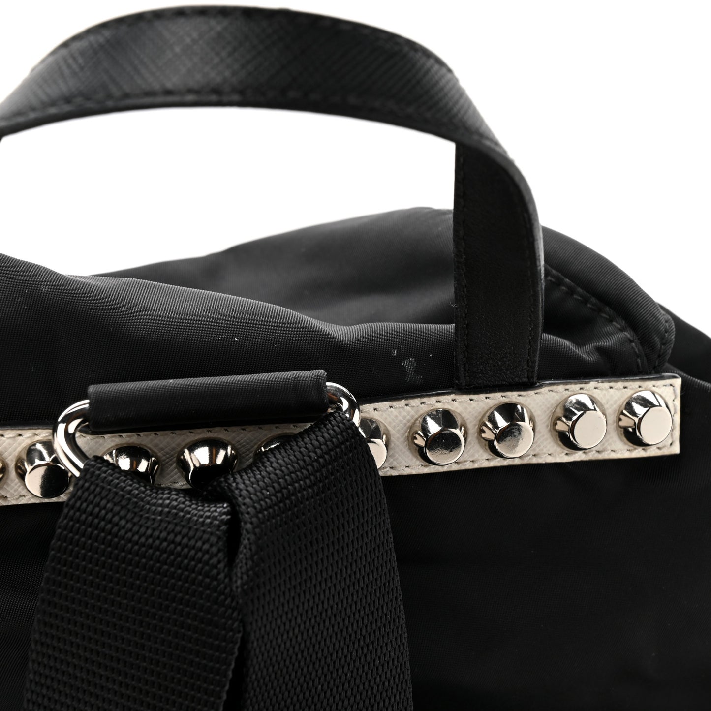 Nylon New Vela Studded Backpack Black Fuoco