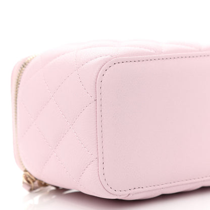 Chanel Caviar Quilted Small Tiny CC Vanity Case With Chain Light Pink 9 of 10