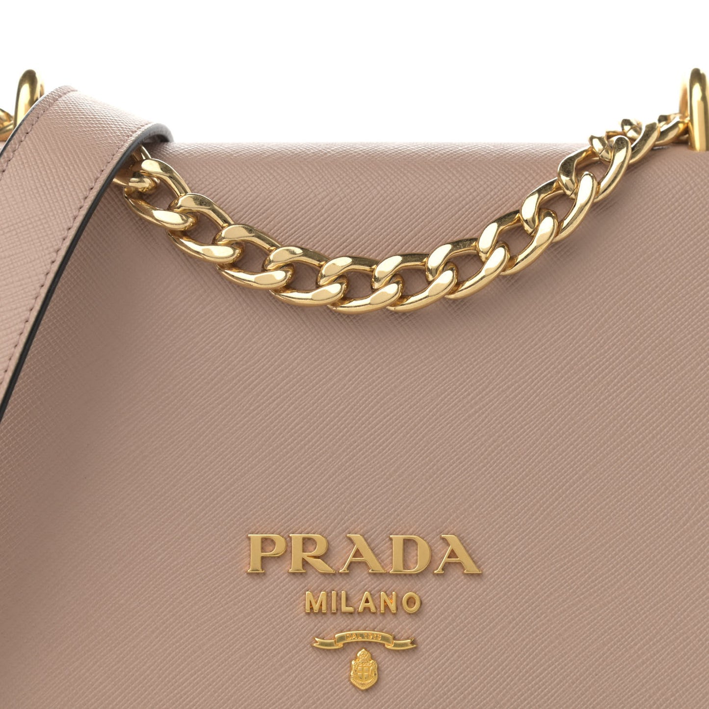 Saffiano Soft Calfskin Chain Crossbody Bag Cipria