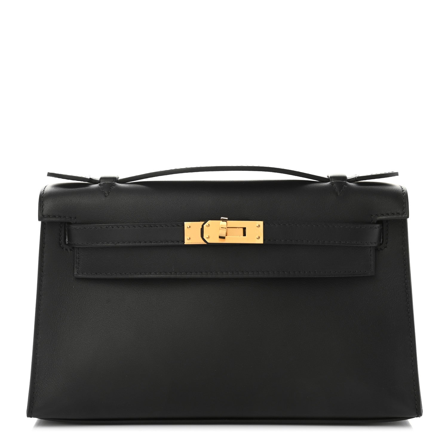 Hermes Swift Kelly Pochette Clutch Black 1 of 9