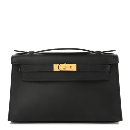 Hermes Swift Kelly Pochette Clutch Black 1 of 9