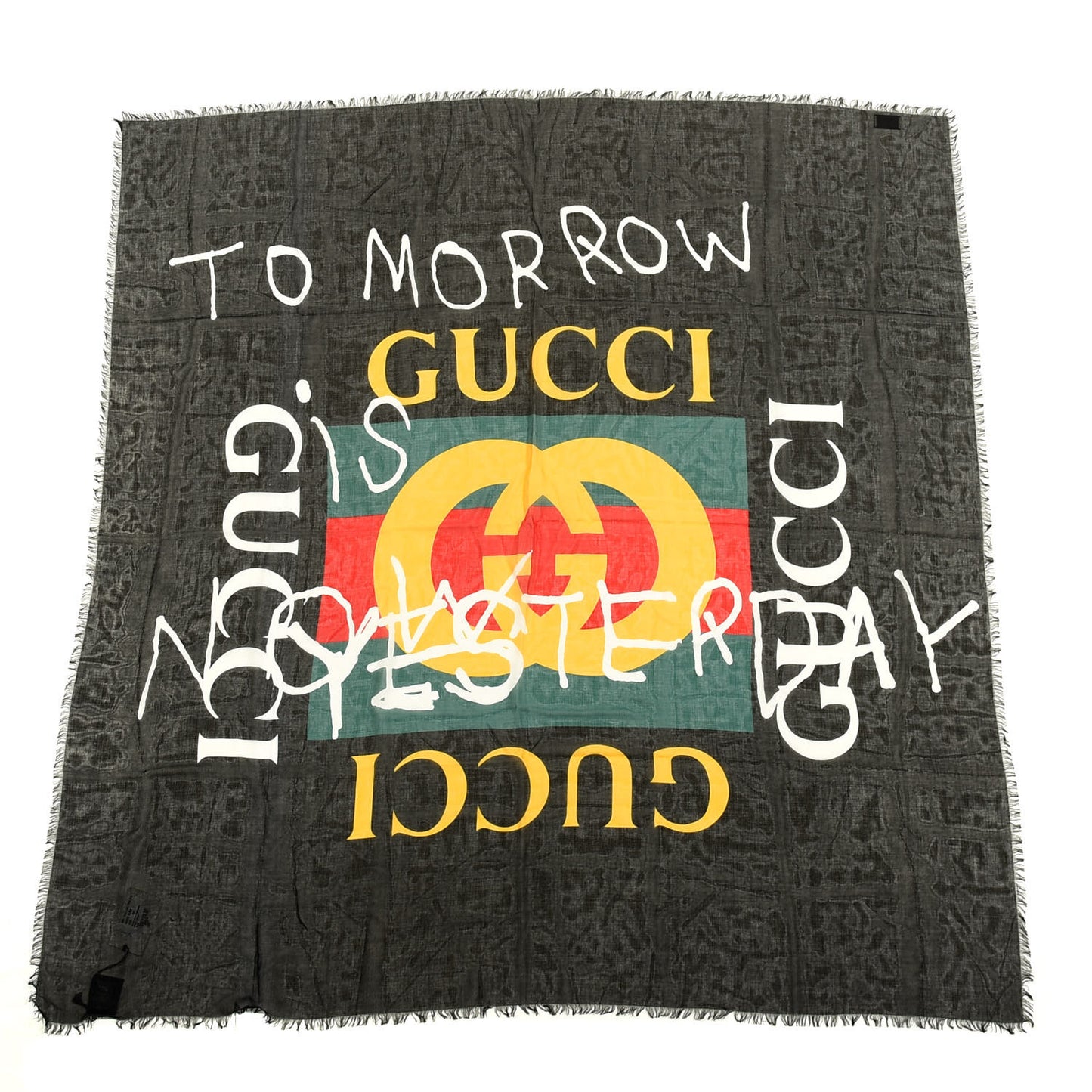 Modal Silk Coco Capitan Logo Square Scarf Black