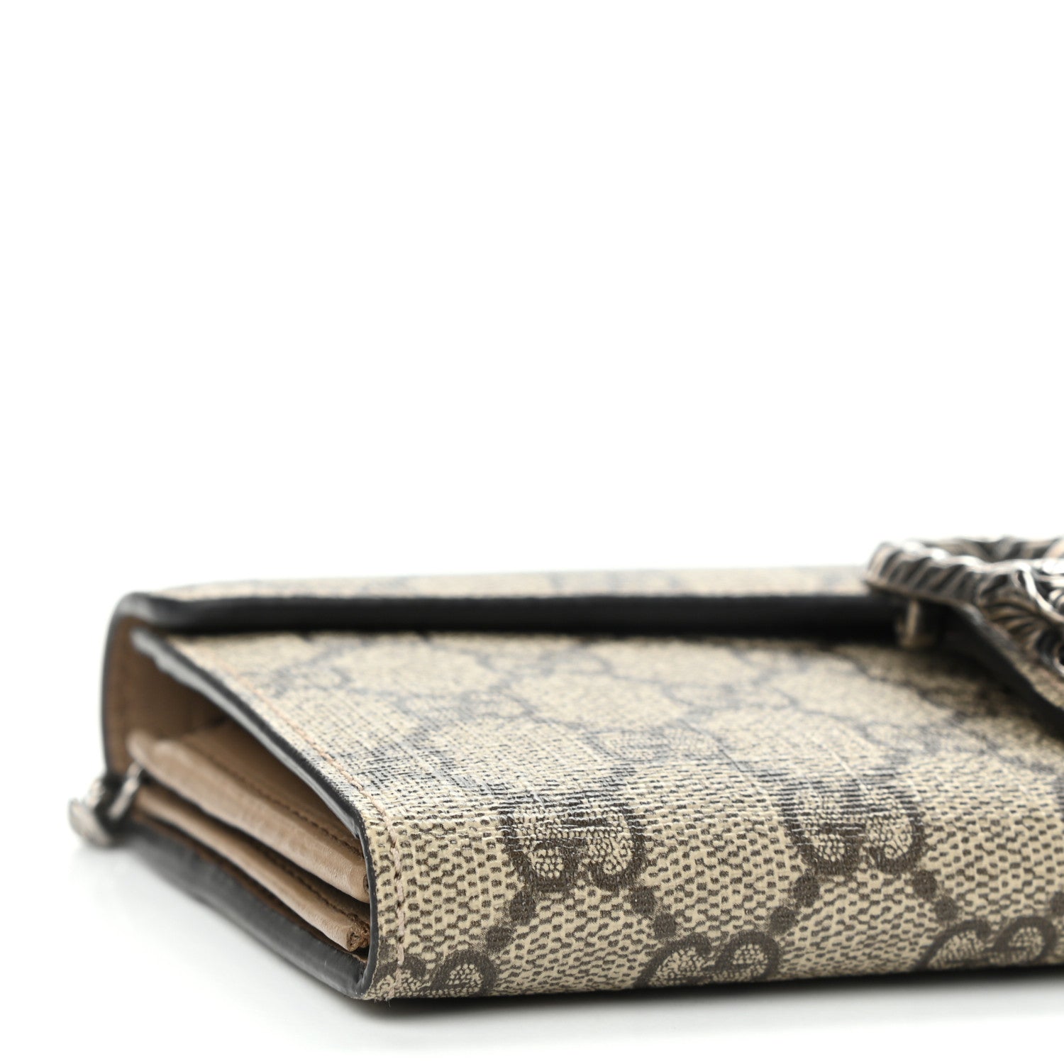 Gucci GG Supreme Monogram Dionysus Chain Clutch Wallet Beige Taupe 8 of 9