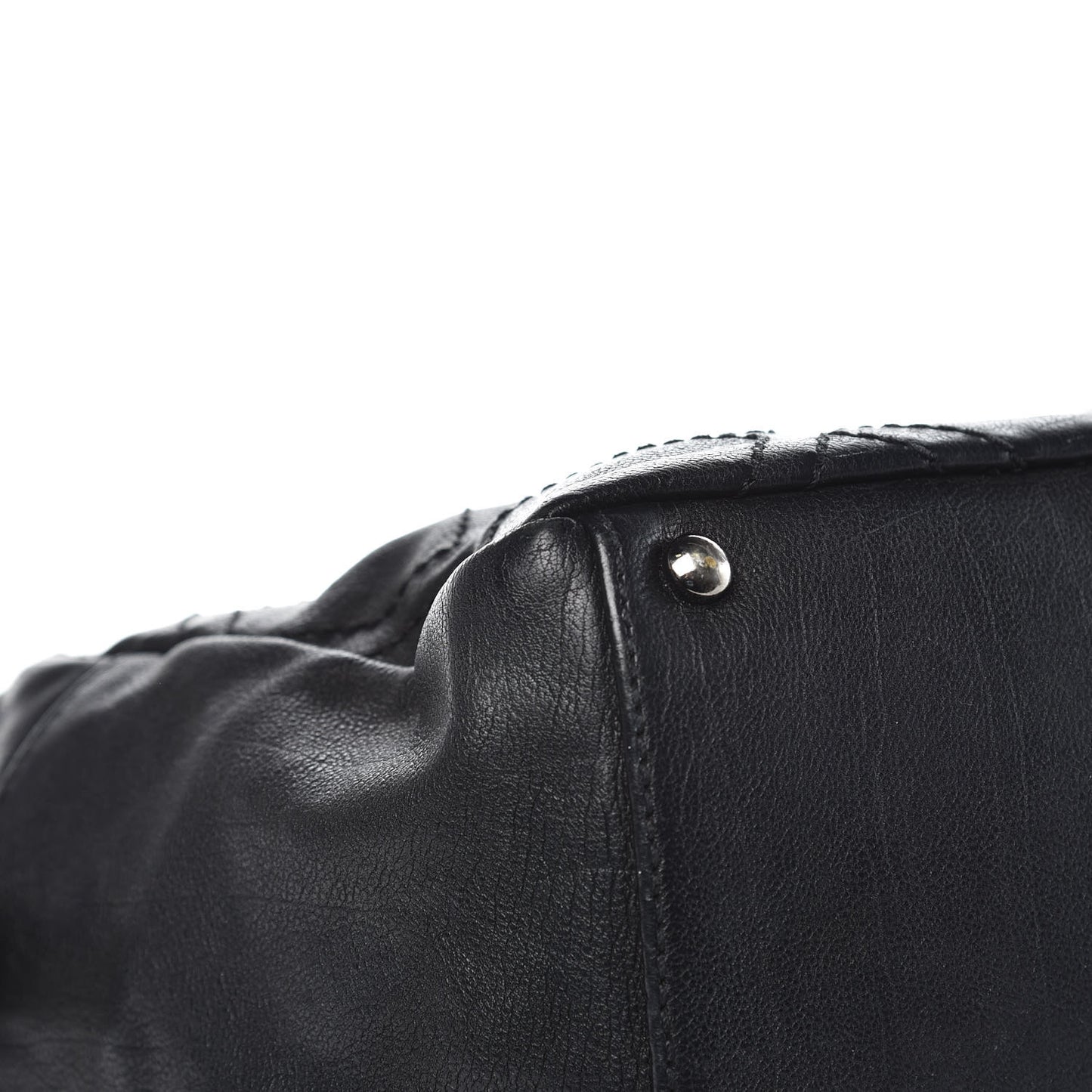 Calfskin Large Diamond Stitch Tote Black