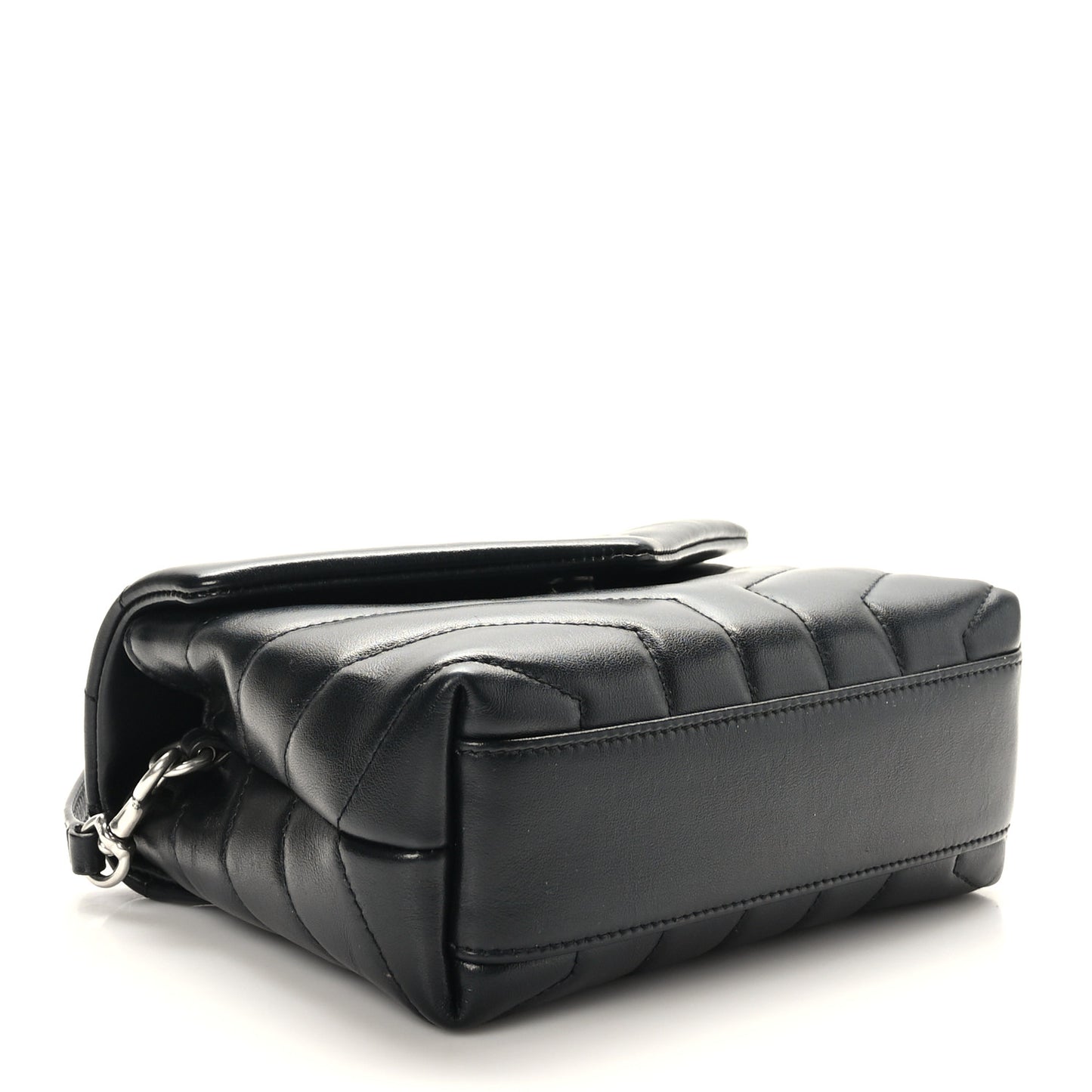 Calfskin Y Quilted Monogram Toy Loulou Crossbody Bag Black