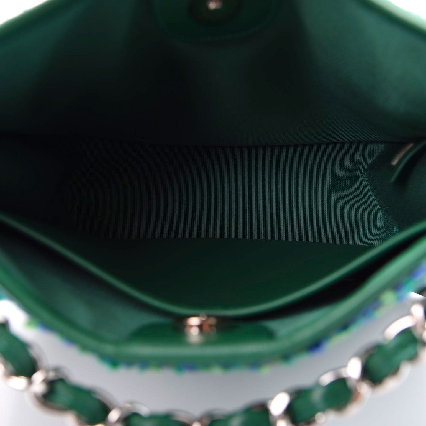 Tweed Calfskin Jungle Stroll Hobo Bag Green Multicolor