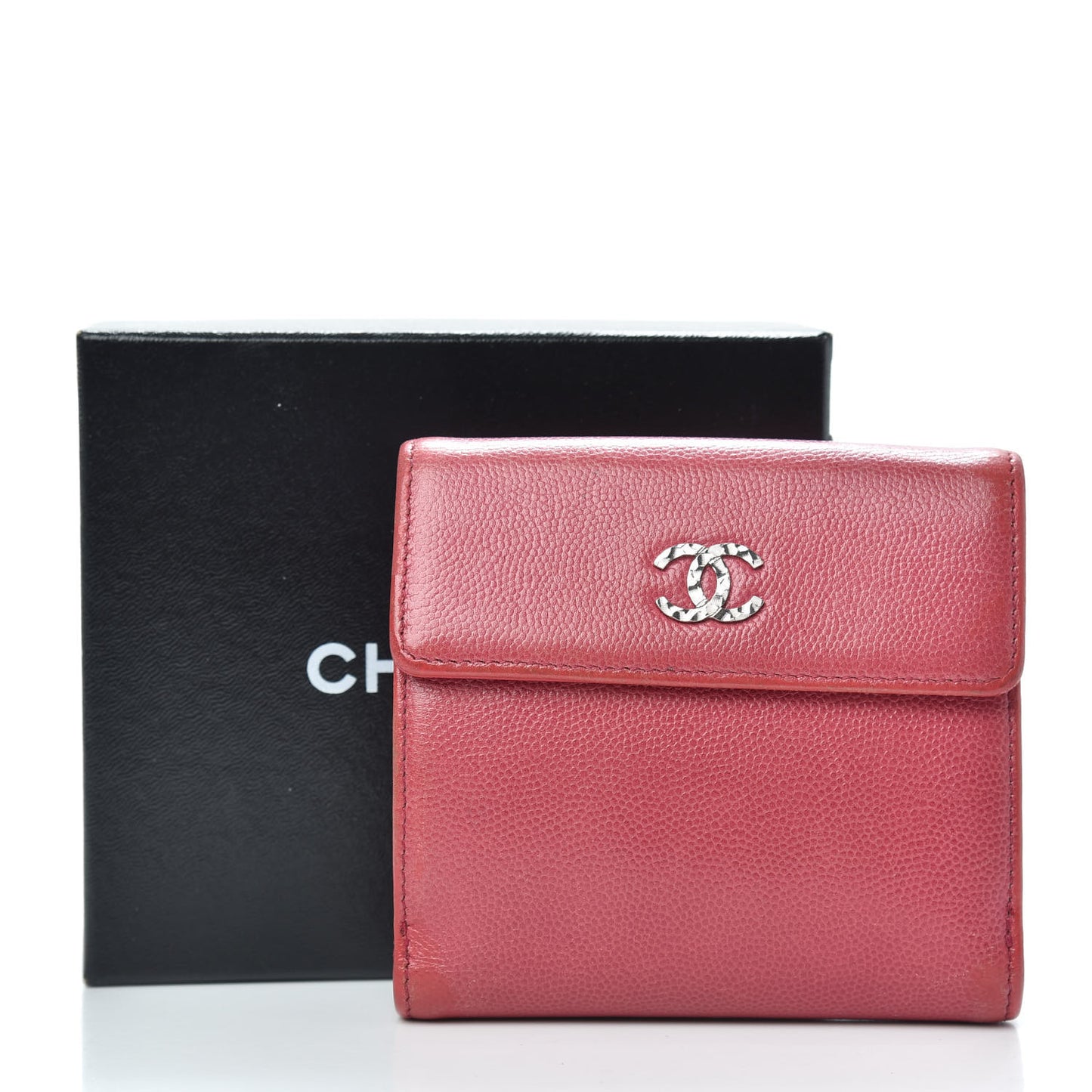 Caviar Sevruga Compact Wallet Fuchsia