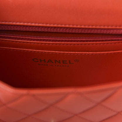 Chanel Lambskin Quilted Mini Rectangular Flap Red 8 of 10