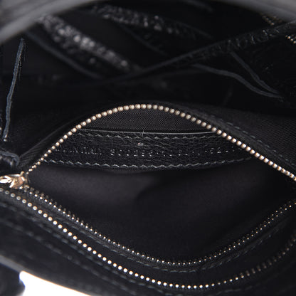 Balenciaga Agneau Classic Silver Hardware Mini City Logo Strap Black White 7 of 10