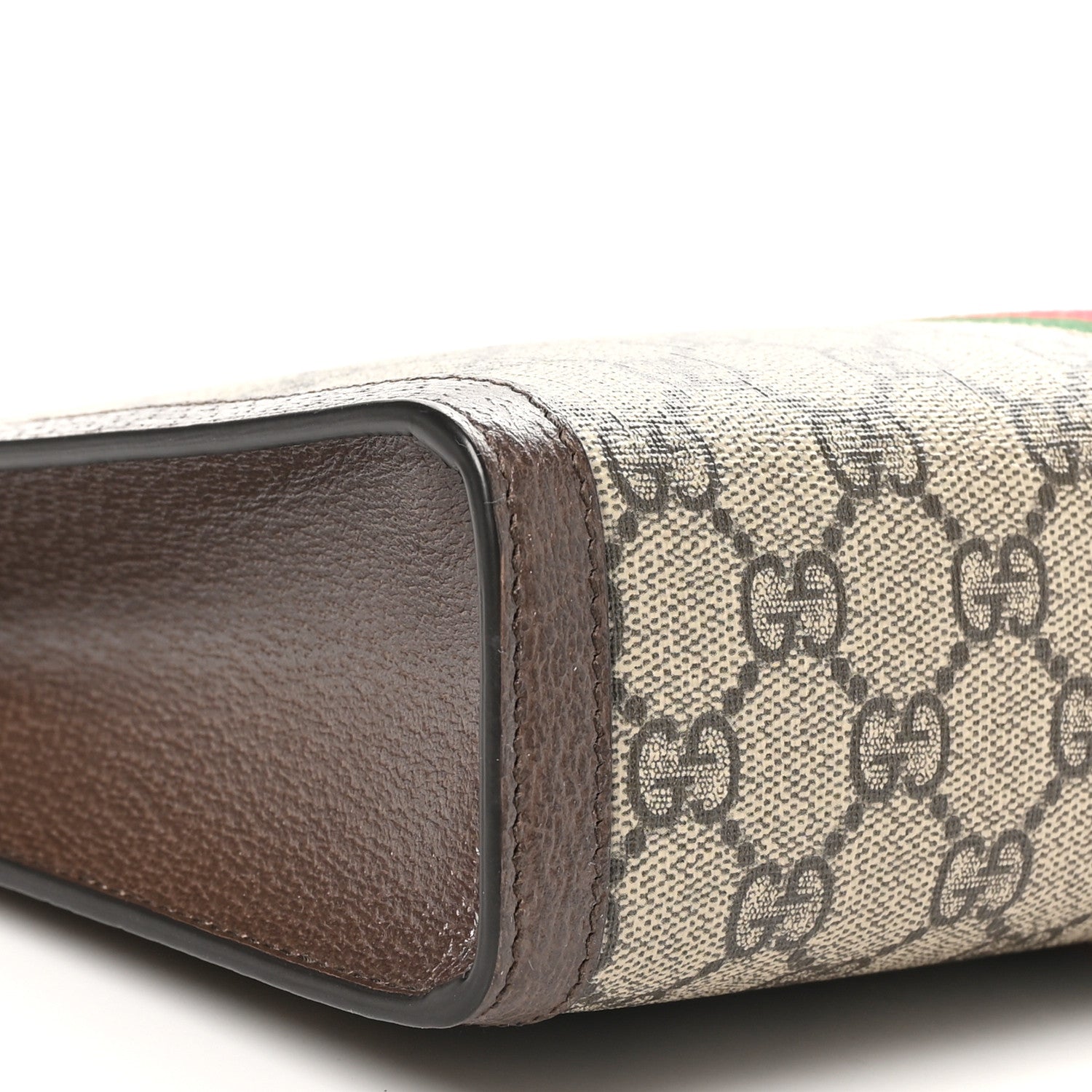 Gucci GG Supreme Monogram Web Ophidia Pouch Brown 9 of 10