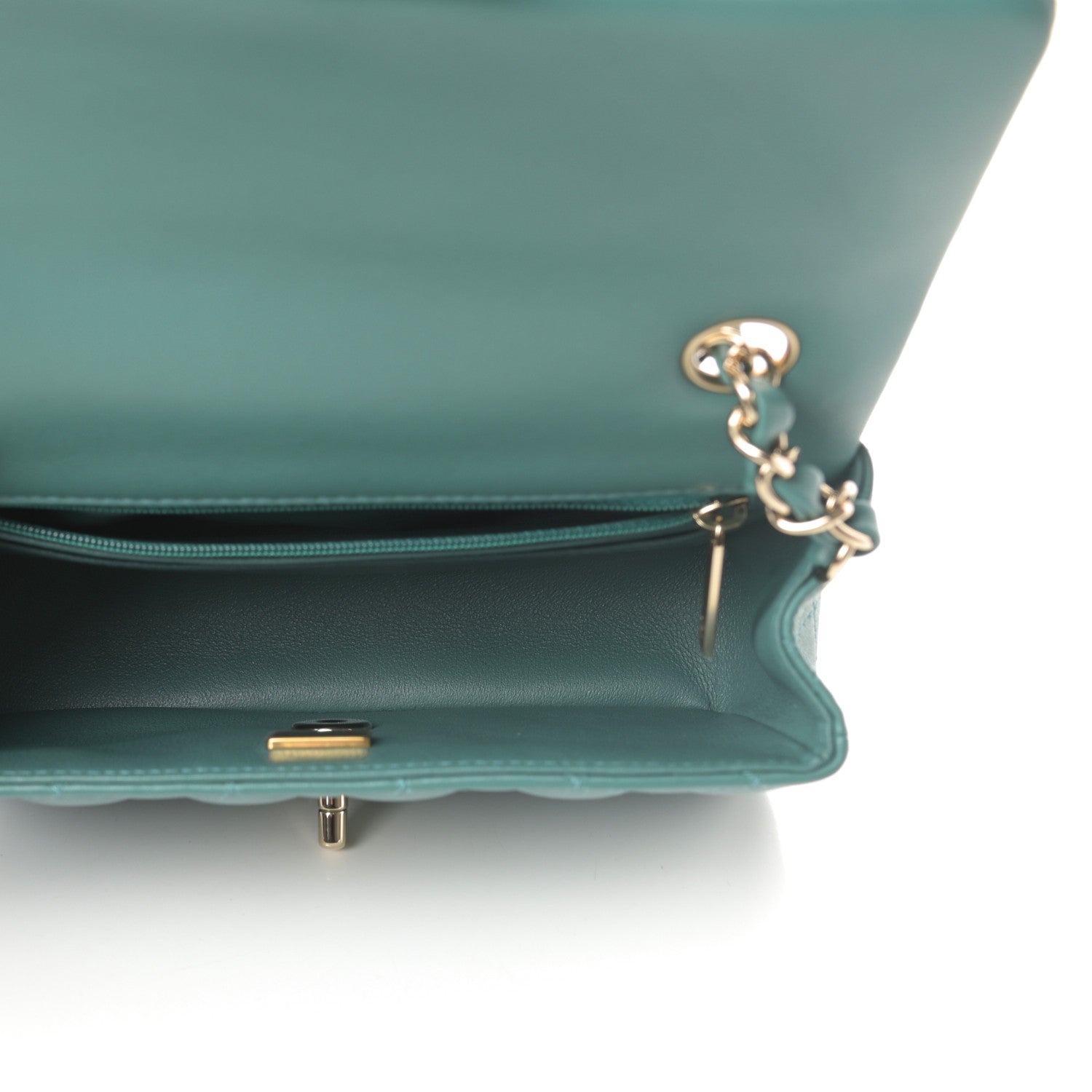 Chanel Lambskin Quilted Mini Rectangular Flap Green 5 of 11