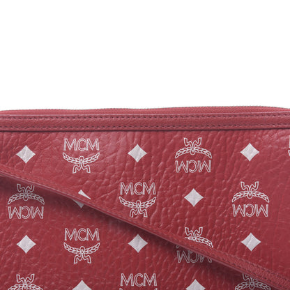 MCM Visetos Anya Shopper Tote Pouch Red 8 of 10