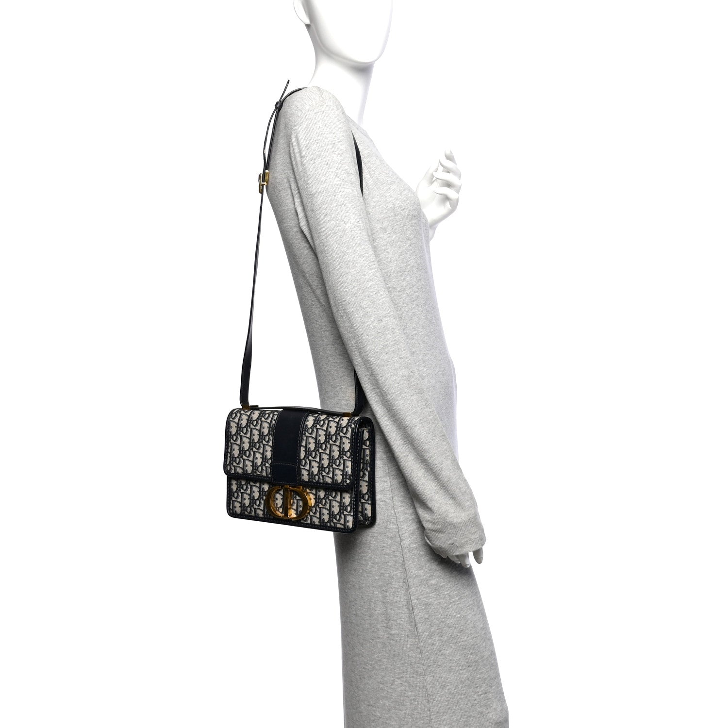 Christian Dior Oblique 30 Montaigne Flap Bag Blue 2 of 10