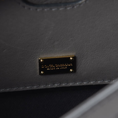 Dolce & Gabbana Grained Deerskin Medium Miss Sicily Satchel Grey 6 of 12