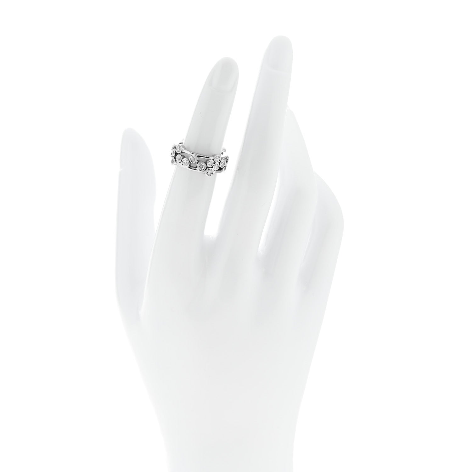 Tiffany Platinum Diamond Bubble Band Ring 48 4.5 2 of 5
