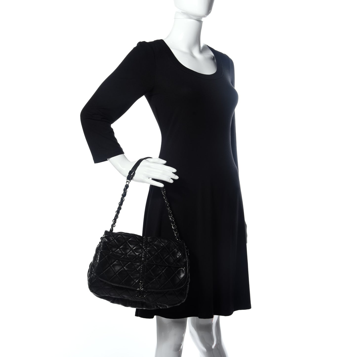 Lambskin Quilted Small Sharpei Flap Black