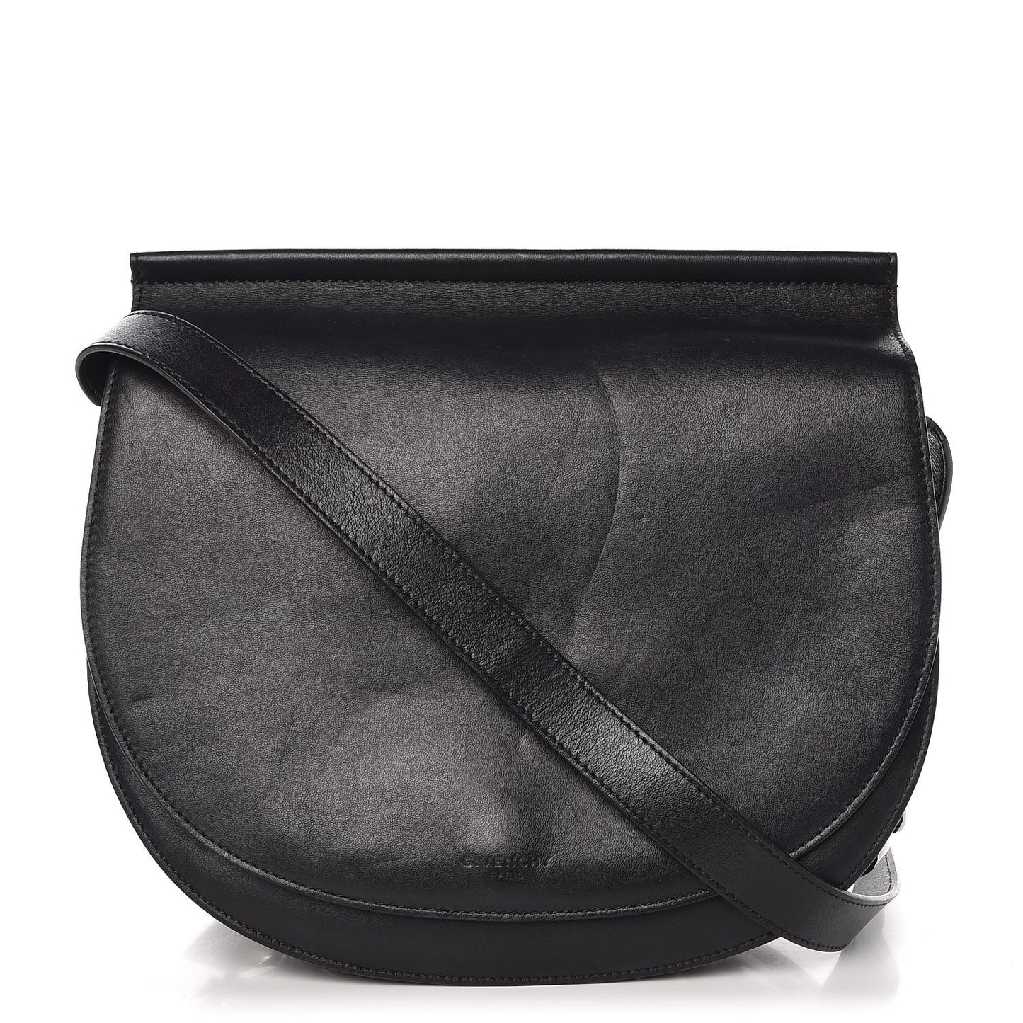 Calfskin Infinity Saddle Bag Black