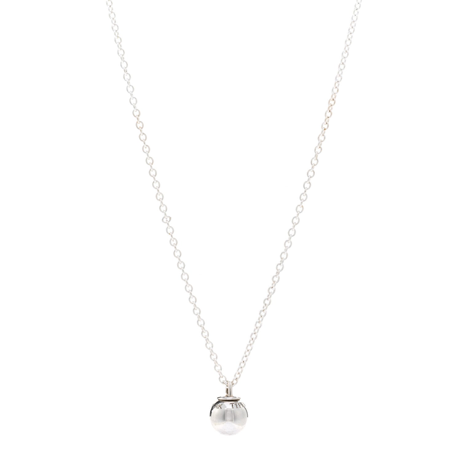 Tiffany Sterling Silver 8mm HardWear Ball Pendant Necklace 1 of 4