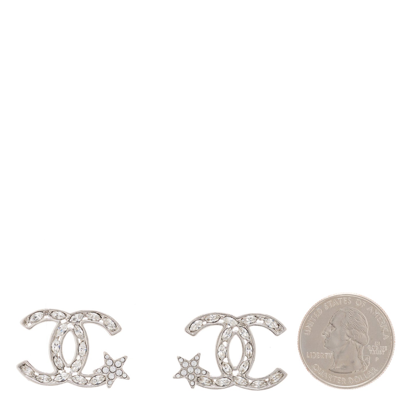 Crystal CC Starfall Earrings Silver