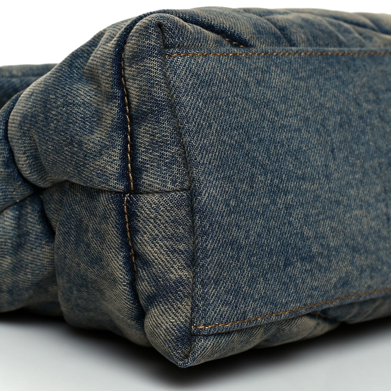 Saint Laurent Denim Quilted Small Loulou Puffer Monogram Chain Satchel Blue Cinnamon 8 of 9