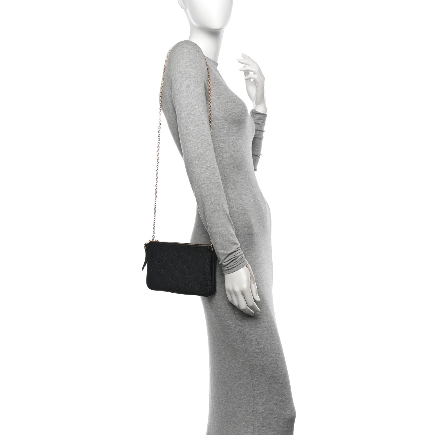 Louis Vuitton Empreinte Double Zip Pochette Black 2 of 11