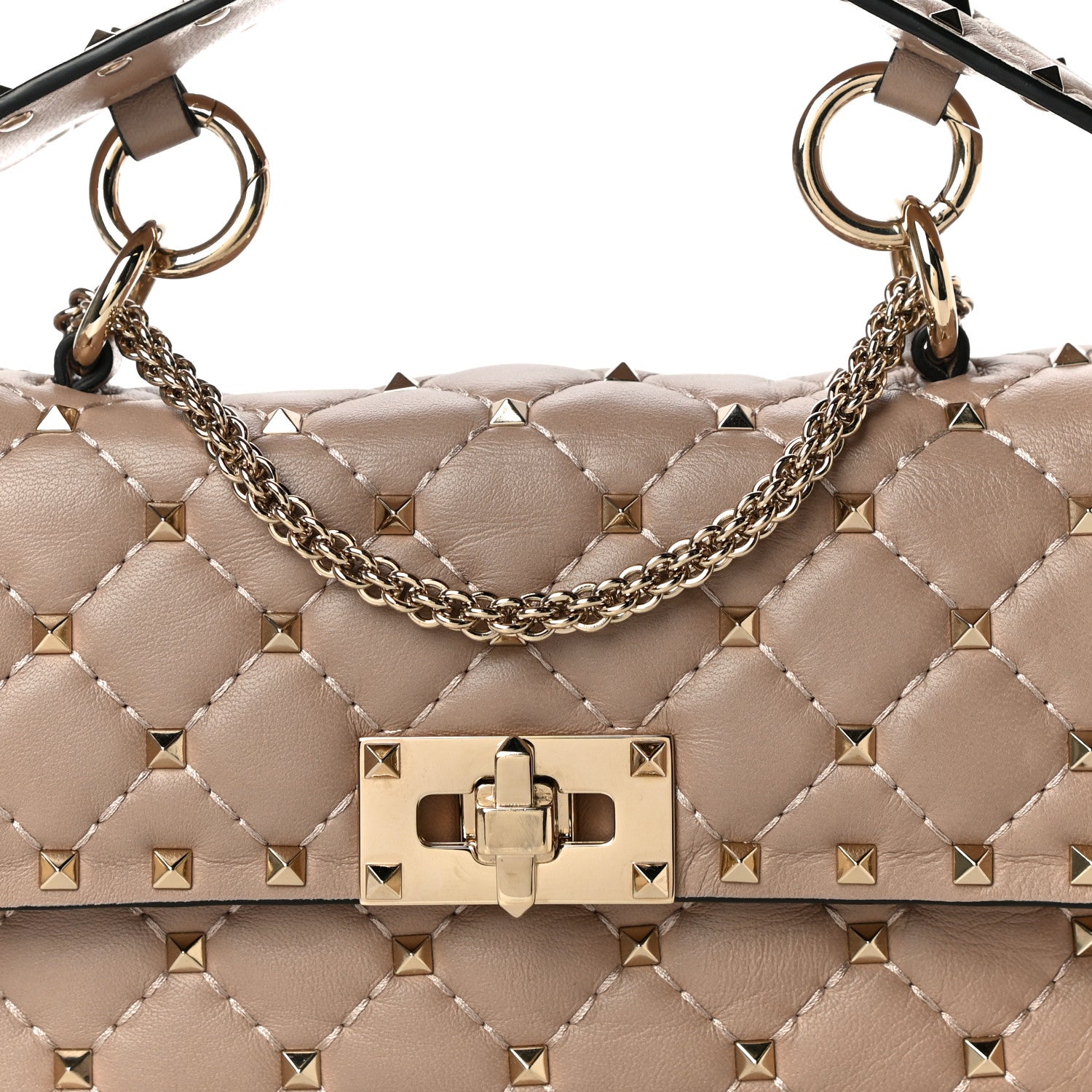 Valentino Garavani Nappa Small Rockstud Spike Shoulder Bag Poudre 7 of 11