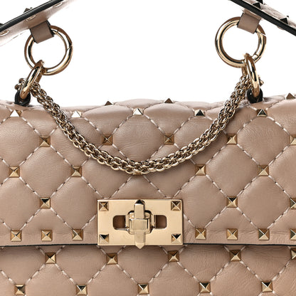 Valentino Garavani Nappa Small Rockstud Spike Shoulder Bag Poudre 7 of 11