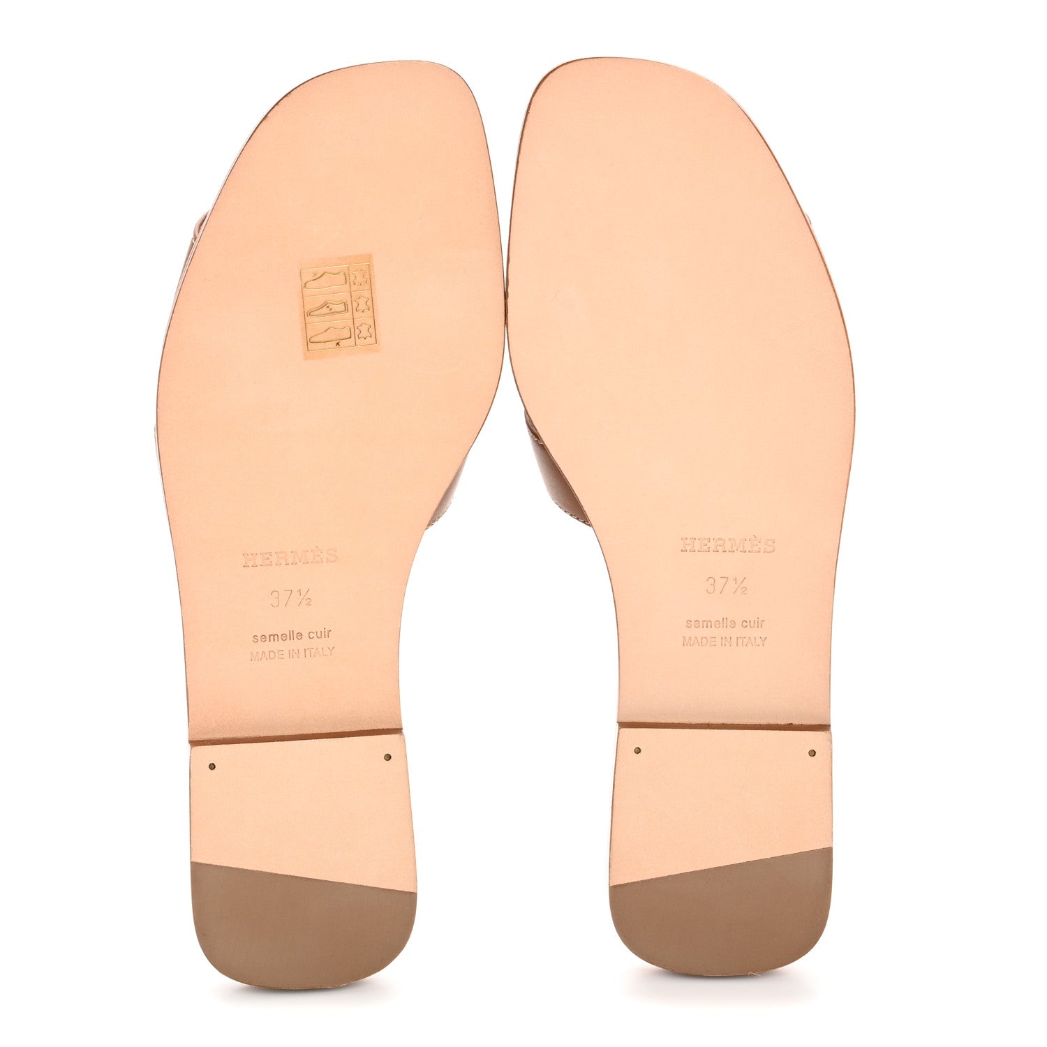 Hermes Box Calfskin Oran Sandals 37.5 Gold 6 of 10