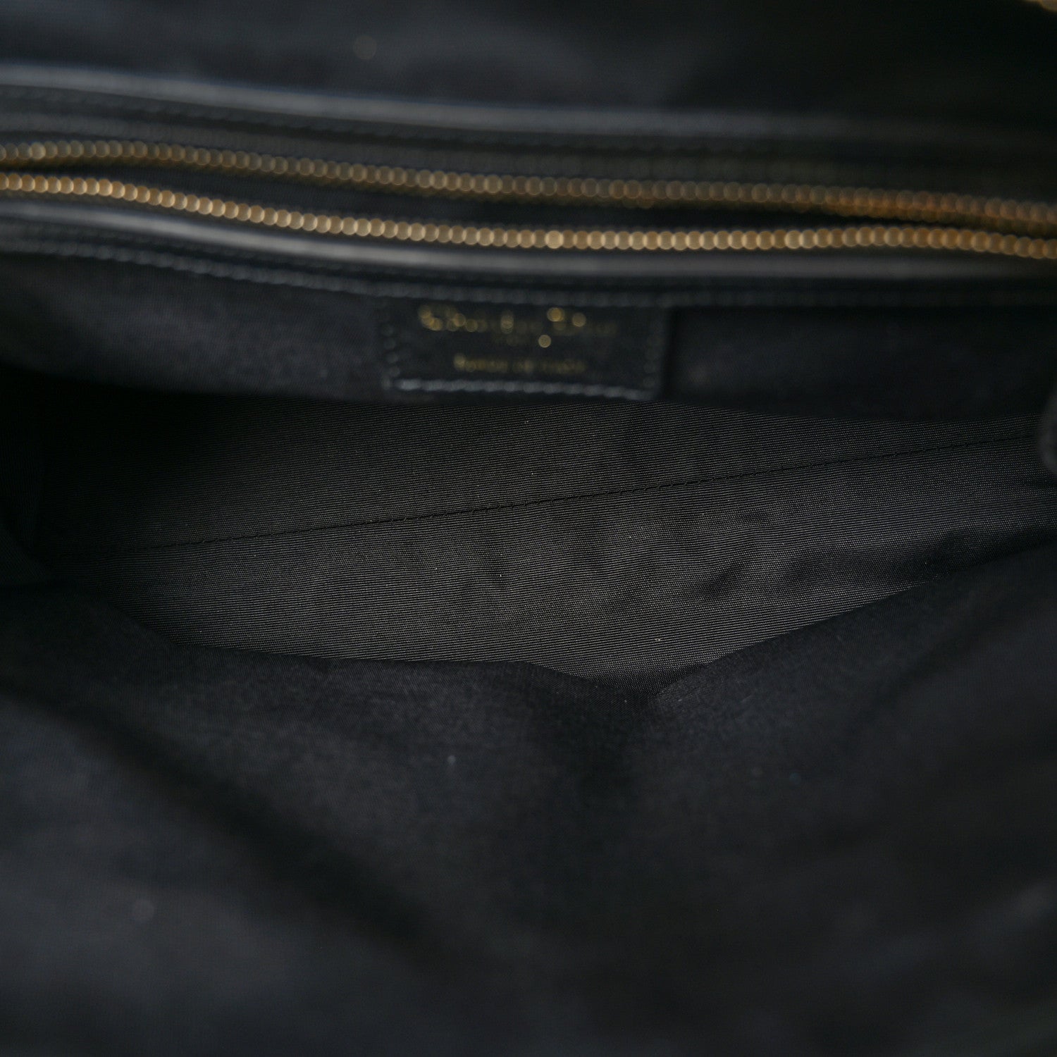 Christian Dior Lambskin Cannage Small Dior Soft Zipped Shopping Tote Black 5 of 10
