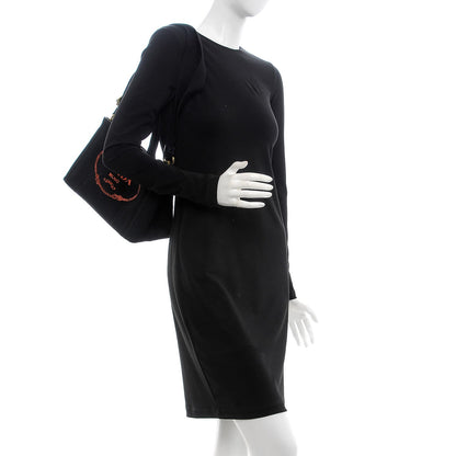 Prada Canapa Small Logo Tote Black Arancio 2 of 8