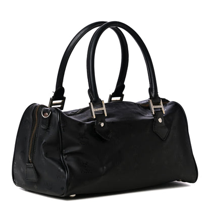 MCM Nylon Monogram Boston Bag Black 2 of 4