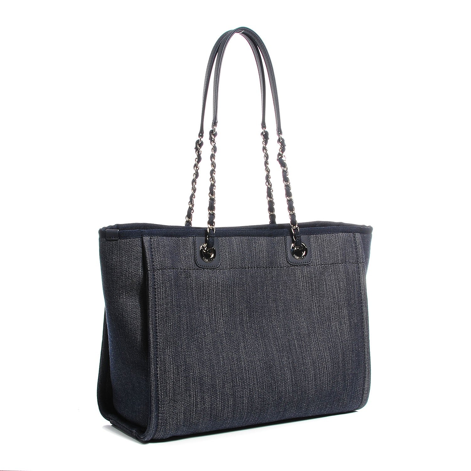Chanel Canvas Small Deauville Tote Dark Blue 3 of 7