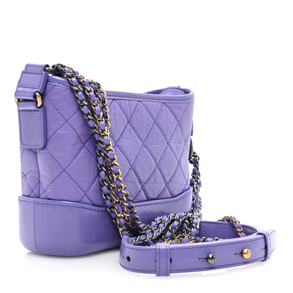 Chanel Aged Calfskin Quilted Small Gabrielle Hobo Purple 3 of 10