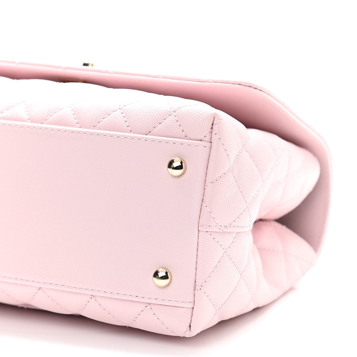 Caviar Quilted Small Coco Handle Flap Light Pink