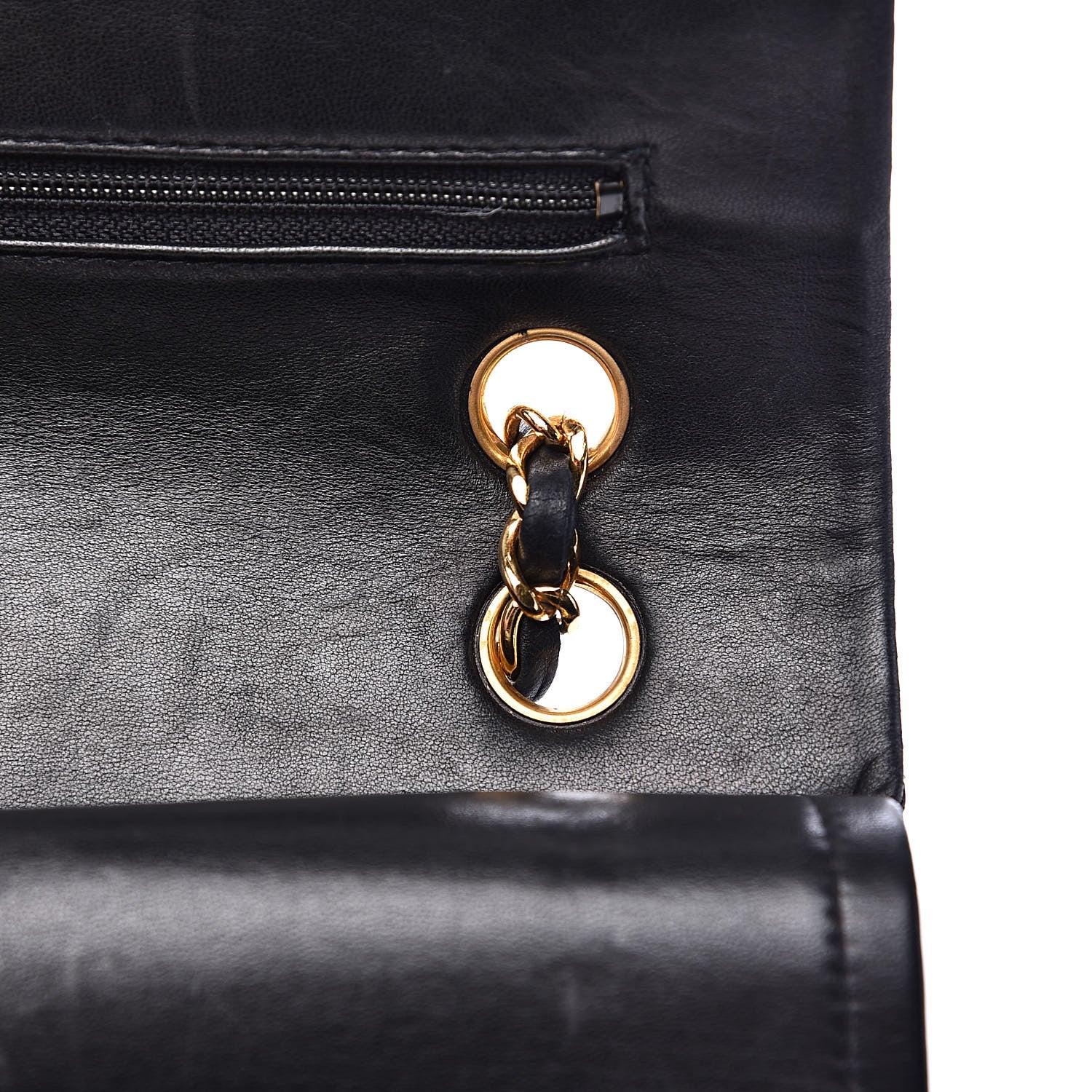 Chanel Lambskin Quilted Medium Double Flap Black 12 of 15