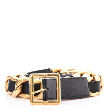 Chanel Lambskin Chain Belt 95 38 Black Gold 1 of 6